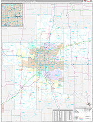 Oklahoma City Metro Area Wall Map Premium Style 2026